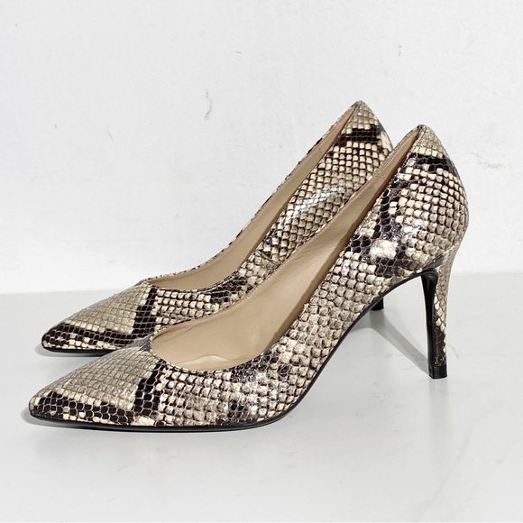 New Ted Baker Alesiya Snakeskin-Print Leather Heels Court Shoes size 39.5 - Picture 4 of 8